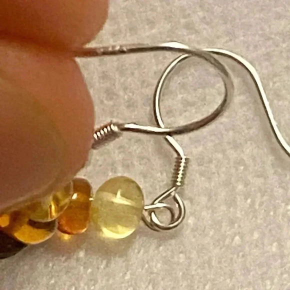 Baltic 🏵️Amber Sterling Silver  Dangling Earrings 🏵️ - Picture 5 of 6
